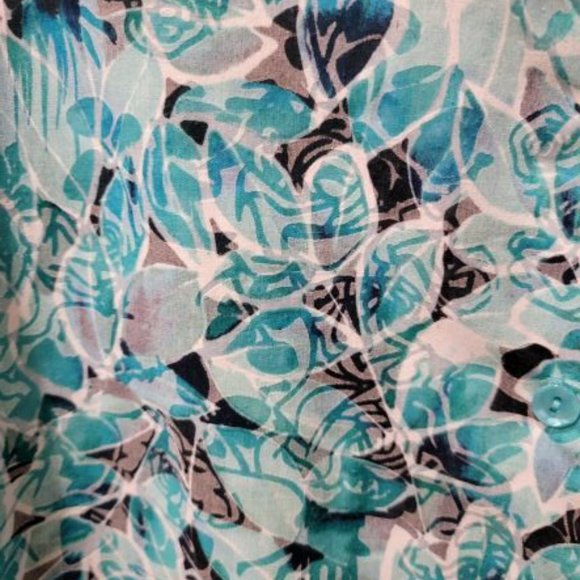 Teal Cami with Leafy Blouse - Picture 4 of 4